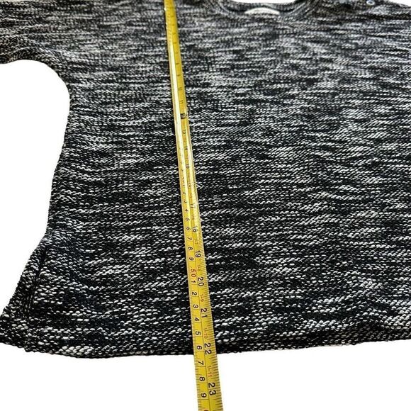 Madewell XS Black and White Knit Shoulder Button Crewneck Loose Casual Sweater - Picture 7 of 7